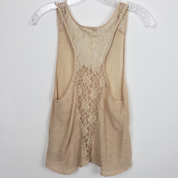 C'EST TOI gauze lace racerback tank top - Picture 5 of 6